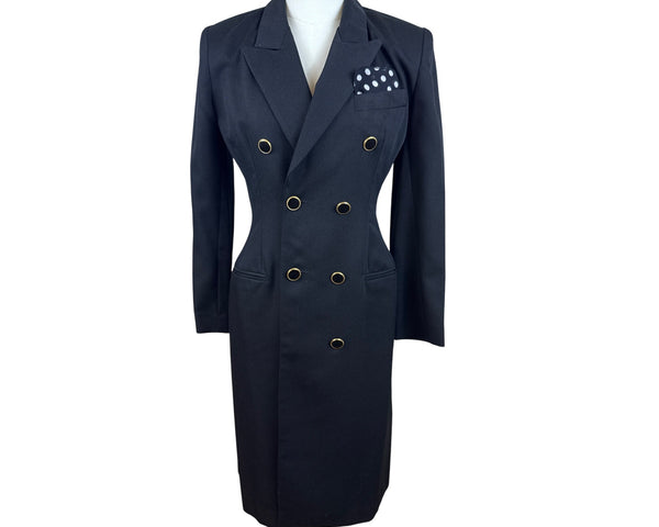 Geoffrey Craig Double Breasted Women's Black Blazer Dress Size 2P