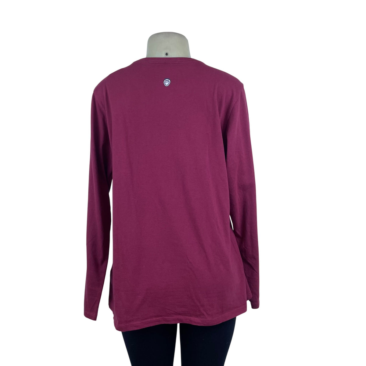 Life Is Good Women’s Burgundy Long Sleeve Happy Dance Graphic Shirt Size L - New