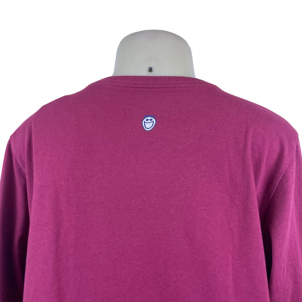 Life Is Good Women’s Burgundy Long Sleeve Happy Dance Graphic Shirt Size L - New