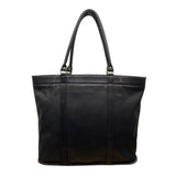 Vintage Coach Black Leather Shoulder Straps & Gold-Tone Hardware Tote Bag Sz L