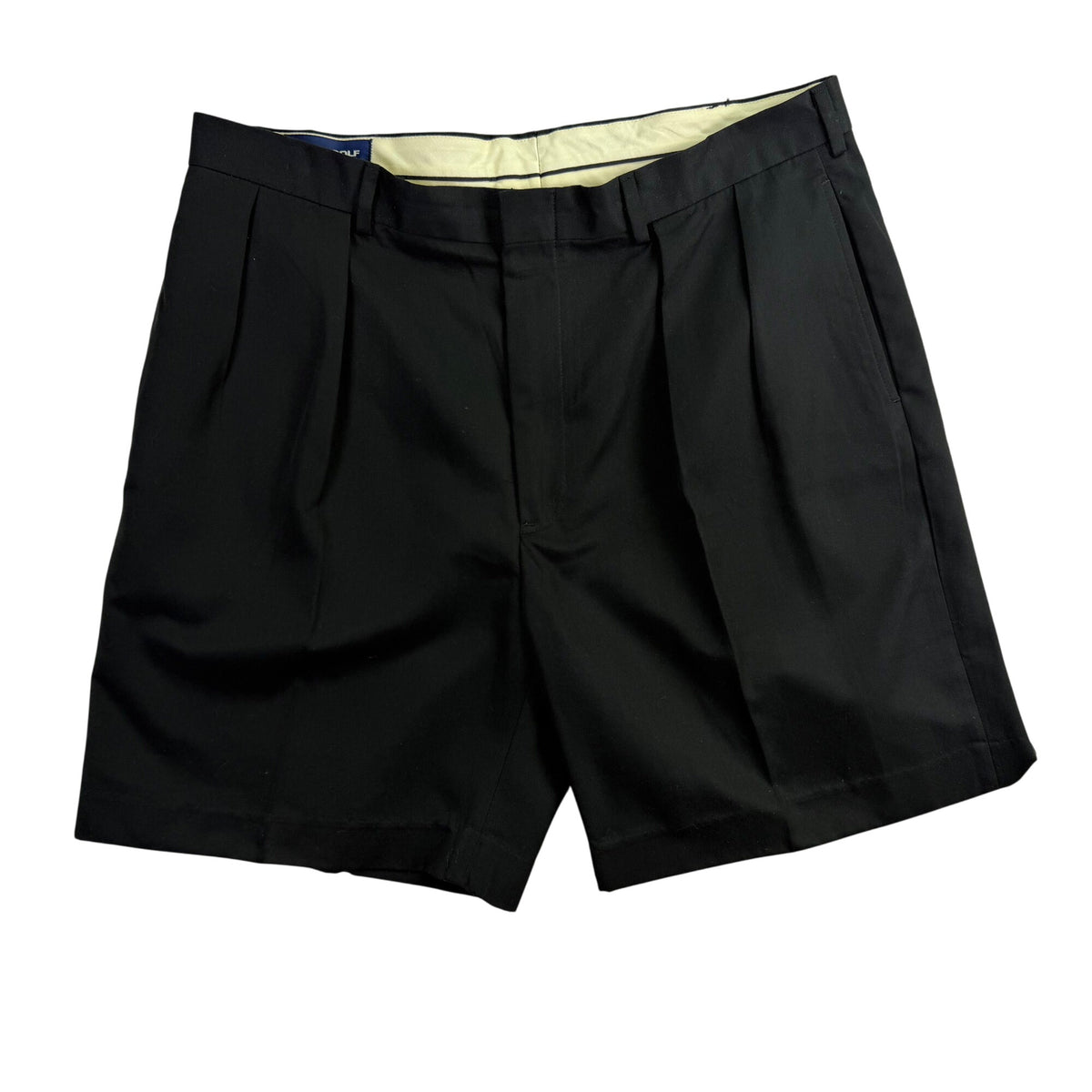 Polo Golf Mens Black Polyester Pleated Shorts Classic Fit Lightweight Size 38