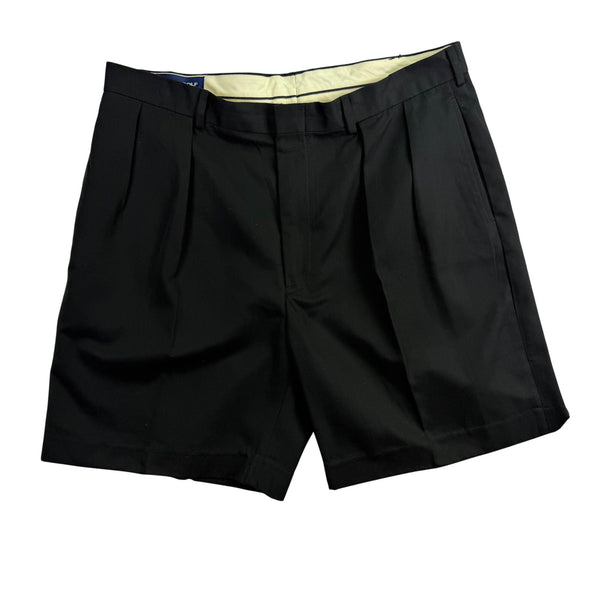 Polo Golf Mens Black Polyester Pleated Shorts Classic Fit Lightweight Size 38