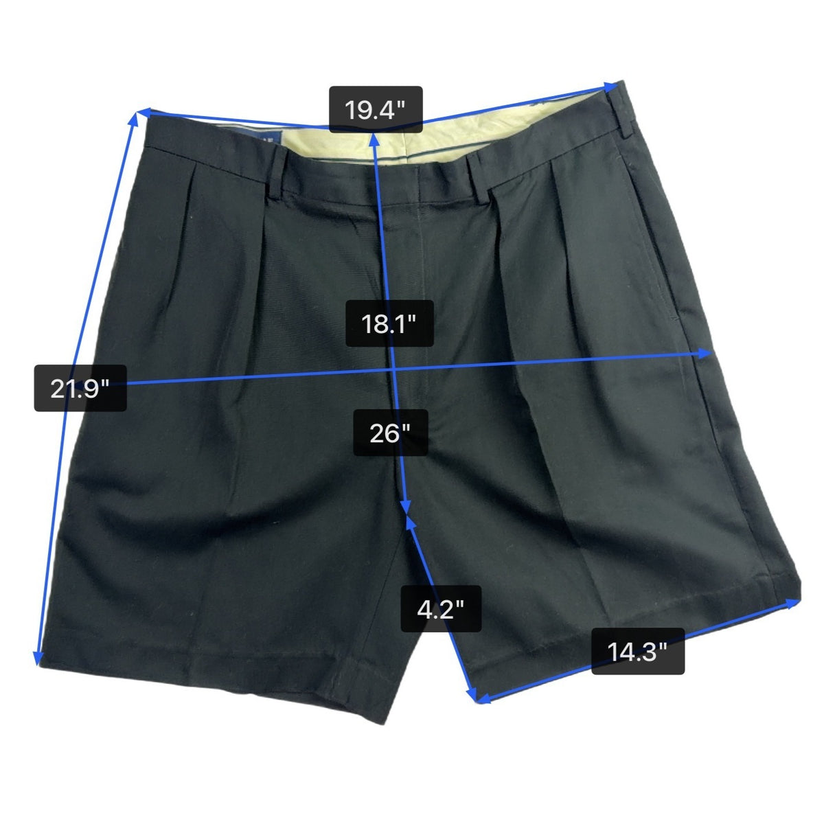 Polo Golf Mens Black Polyester Pleated Shorts Classic Fit Lightweight Size 38