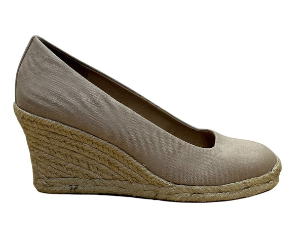 J Crew Women’s Grey Flax Canvas Espadrille Wedge Shoes Size 7