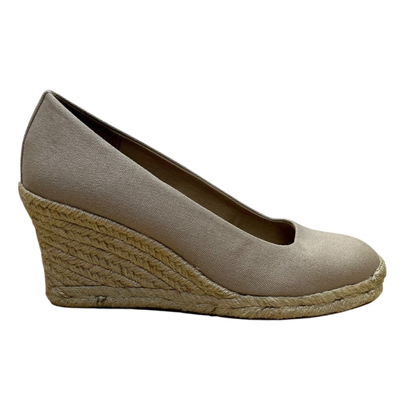 J Crew Women’s Grey Flax Canvas Espadrille Wedge Shoes Size 7