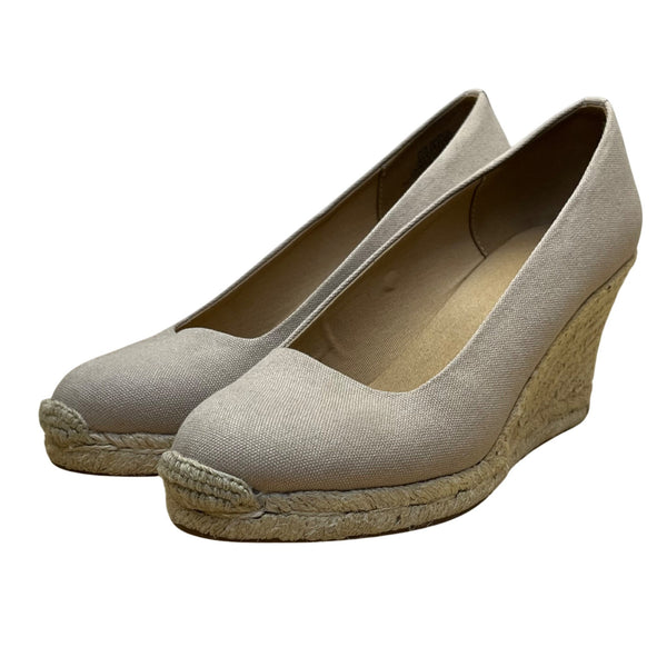 J Crew Women’s Grey Flax Canvas Espadrille Wedge Shoes Size 7