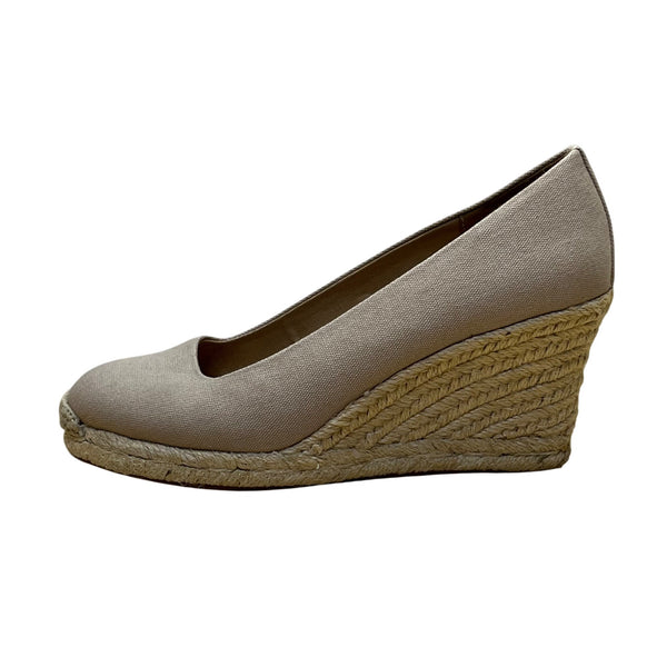 J Crew Women’s Grey Flax Canvas Espadrille Wedge Shoes Size 7