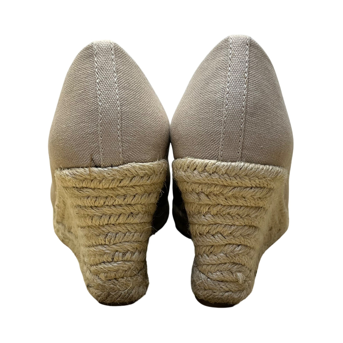 J Crew Women’s Grey Flax Canvas Espadrille Wedge Shoes Size 7