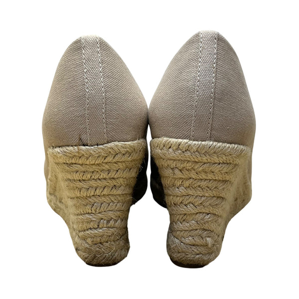 J Crew Women’s Grey Flax Canvas Espadrille Wedge Shoes Size 7