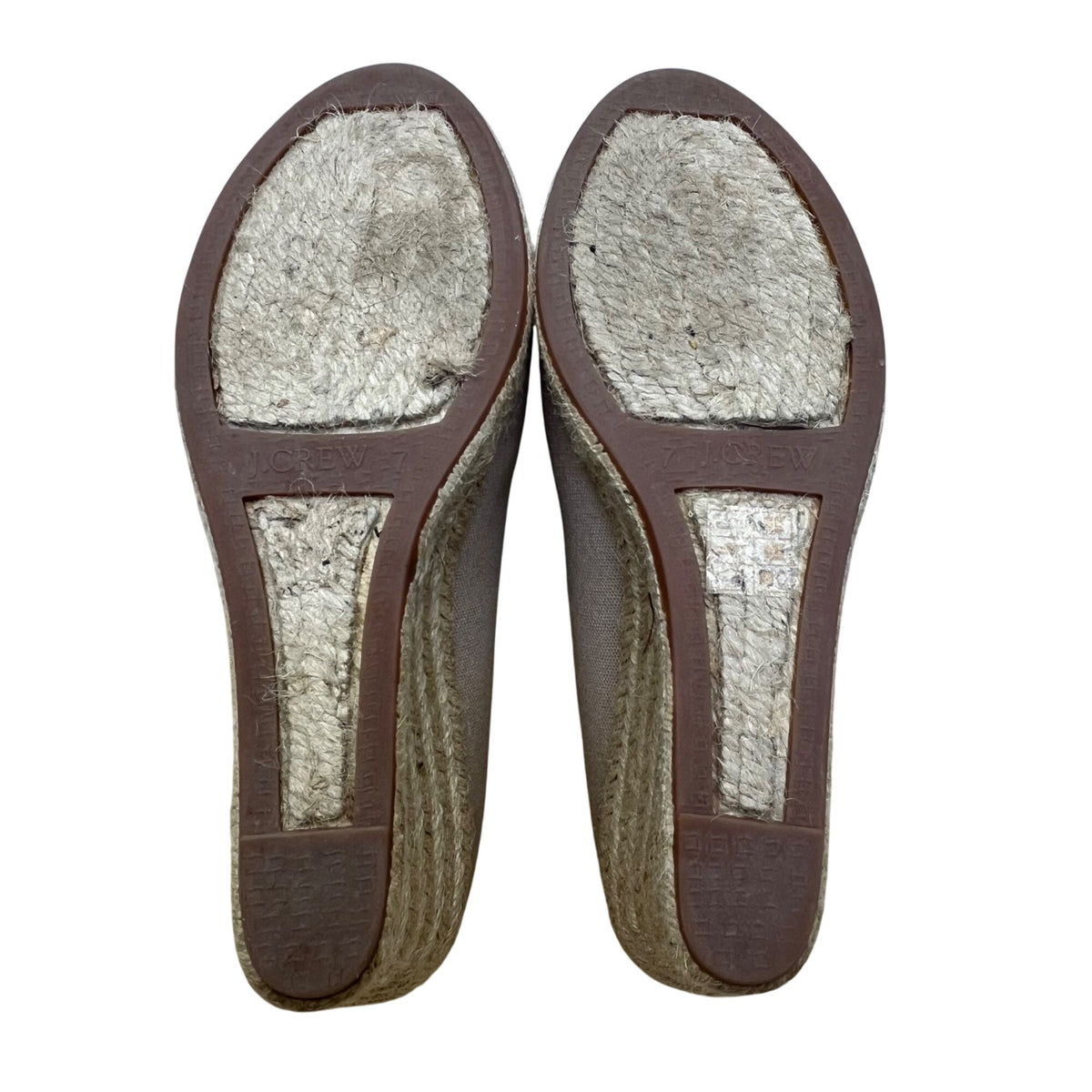 J Crew Women’s Grey Flax Canvas Espadrille Wedge Shoes Size 7