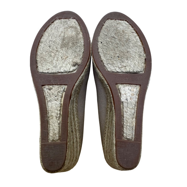 J Crew Women’s Grey Flax Canvas Espadrille Wedge Shoes Size 7