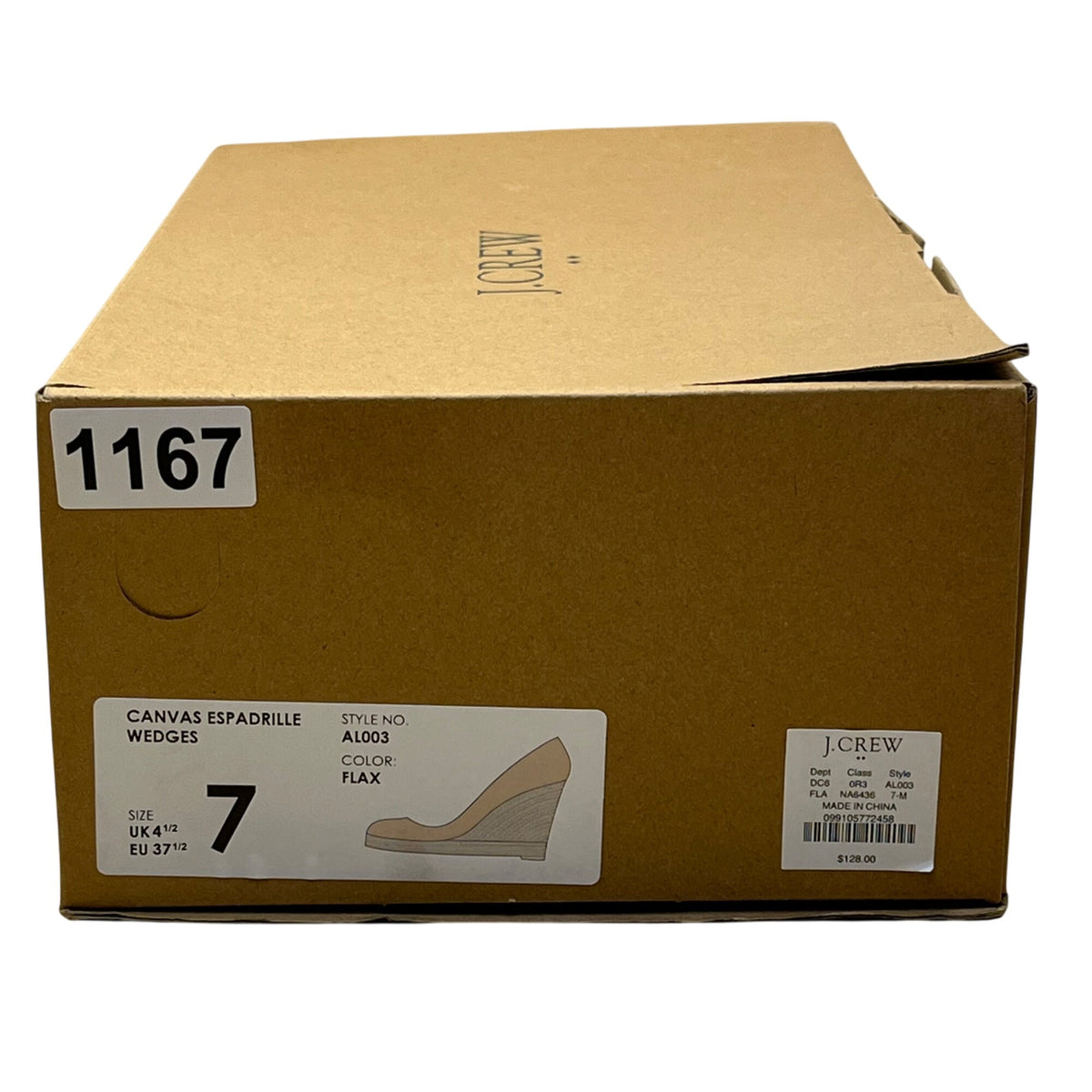 J Crew Women’s Grey Flax Canvas Espadrille Wedge Shoes Size 7