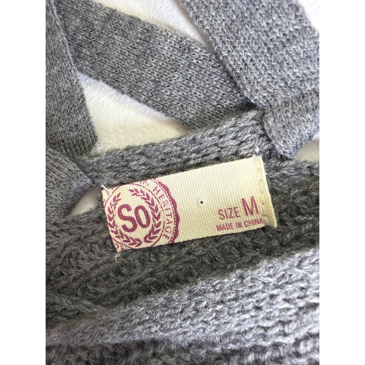 So Womens Gray Knit Sweater Crisscross Back Detail Long Sleeve Ribbed Medium