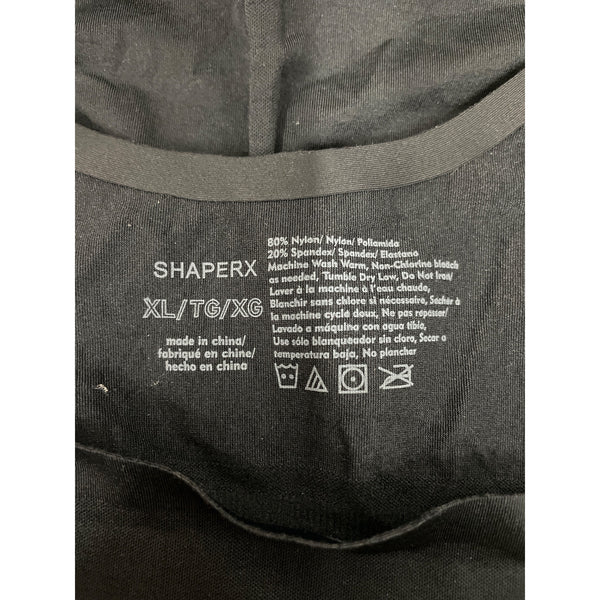 Shaperx Womens Black Nylon Spandex Adjustable Strap Shapewear Bodysuit Size XL