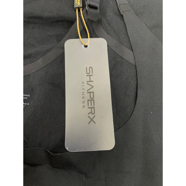 Shaperx Womens Black Nylon Spandex Adjustable Strap Shapewear Bodysuit Size XL