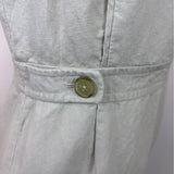 J. Crew Sleeveless Light Beige Sheath Dress With Waist Button Accents Sz 4