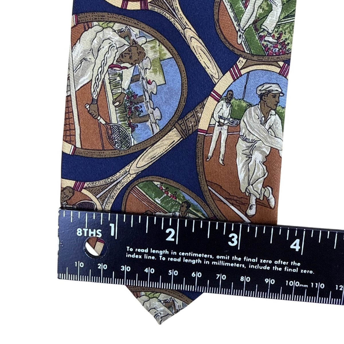 Vintage Brooks Brothers Blue All Silk Tennis Sports Pattern Tie 58"x3.5"