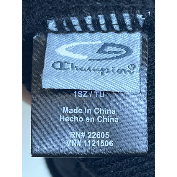 Champion Unisex Dark Gray & Red Striped Knit Beanie Hat One Size Warm Winter Accessory