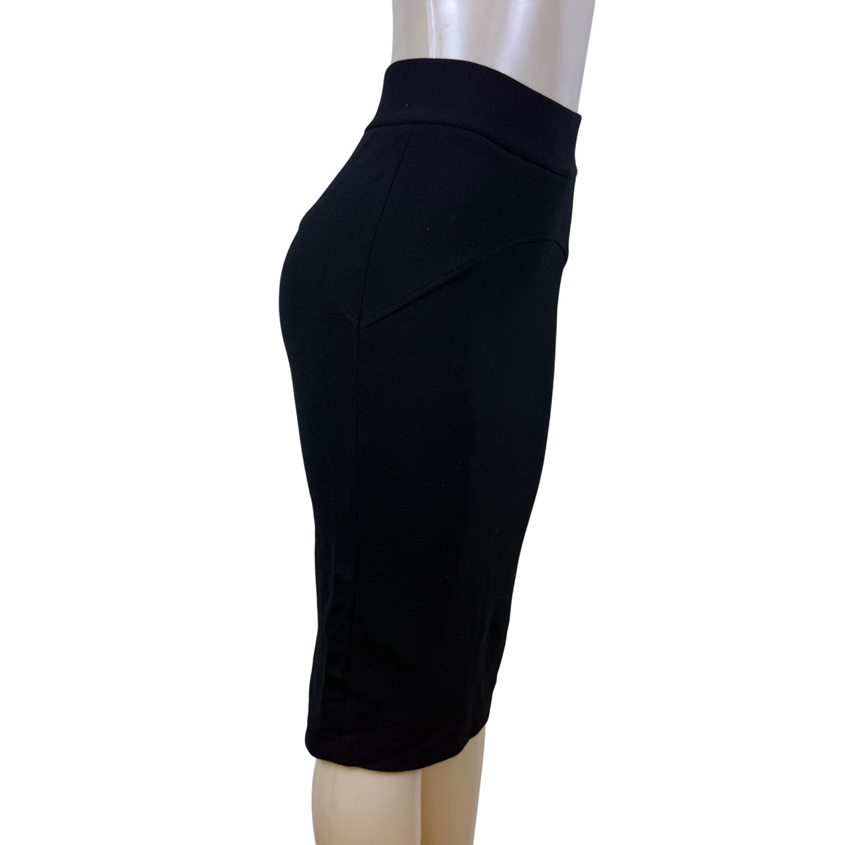 Diane VonFurstenberg Black Wool Blend Pencil Skirt High Waist Design Sz 4