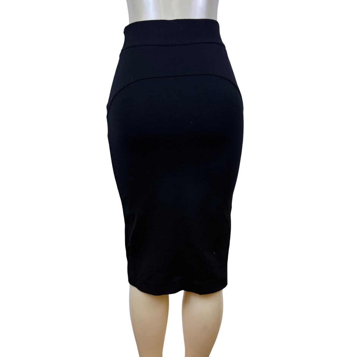 Diane VonFurstenberg Black Wool Blend Pencil Skirt High Waist Design Sz 4
