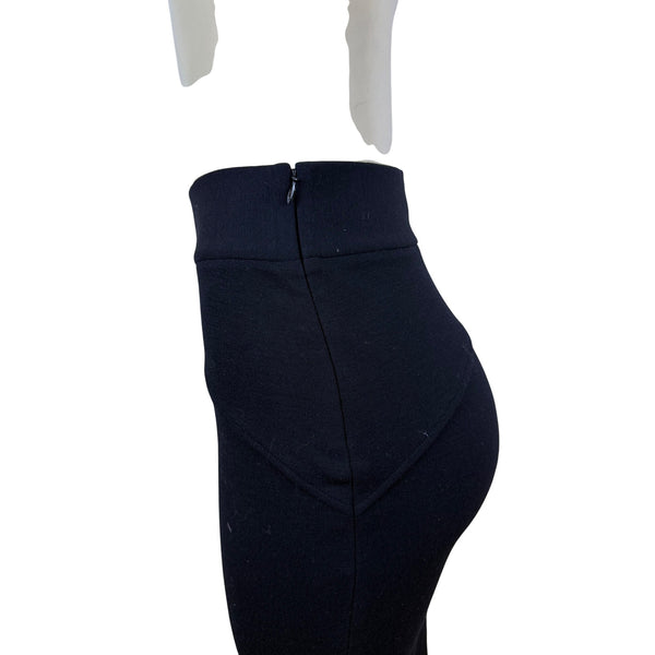Diane VonFurstenberg Black Wool Blend Pencil Skirt High Waist Design Sz 4