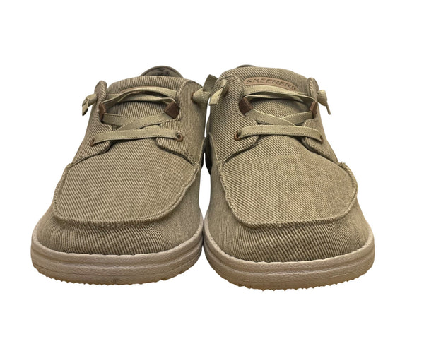 Skechers Mens Grey Casual Canvas Comfort Air-Cooled Memory Foam Shoes Size 10