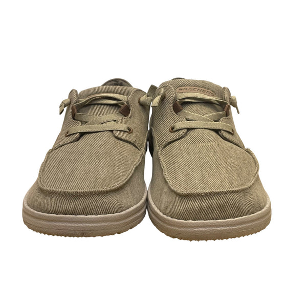 Skechers Mens Grey Casual Canvas Comfort Air-Cooled Memory Foam Shoes Size 10