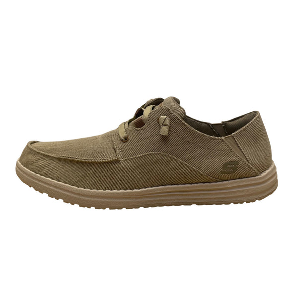 Skechers Mens Grey Casual Canvas Comfort Air-Cooled Memory Foam Shoes Size 10