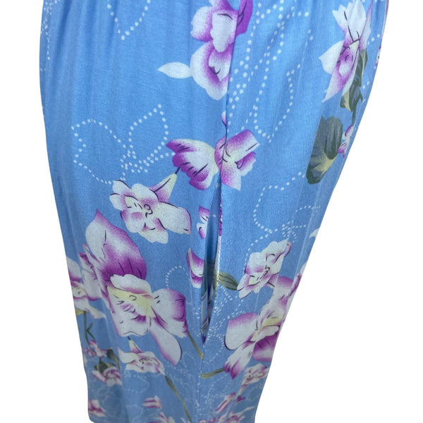 Db moon Blue Floral Short Sleeve Dress Sz M