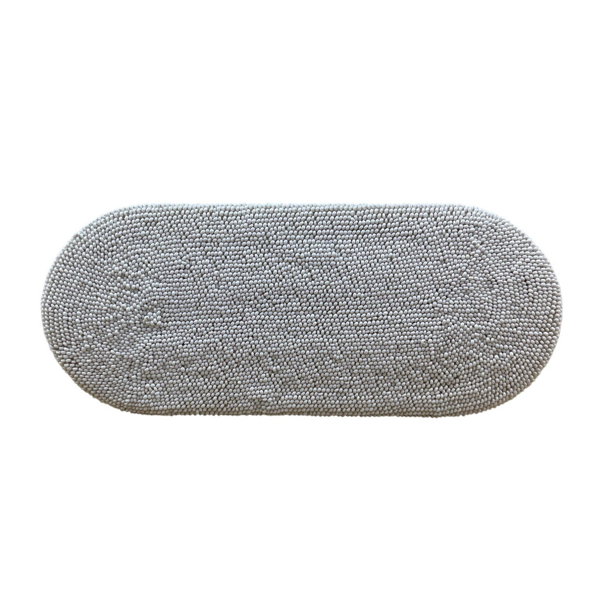 Vintage Handcrafted Women’s White Beads With Frame Closure Evening Clutch Size S