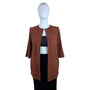 Chico’s Women's Brown Open Front Jacket 3/4 Sleeve Lightweight Elegant Size 2