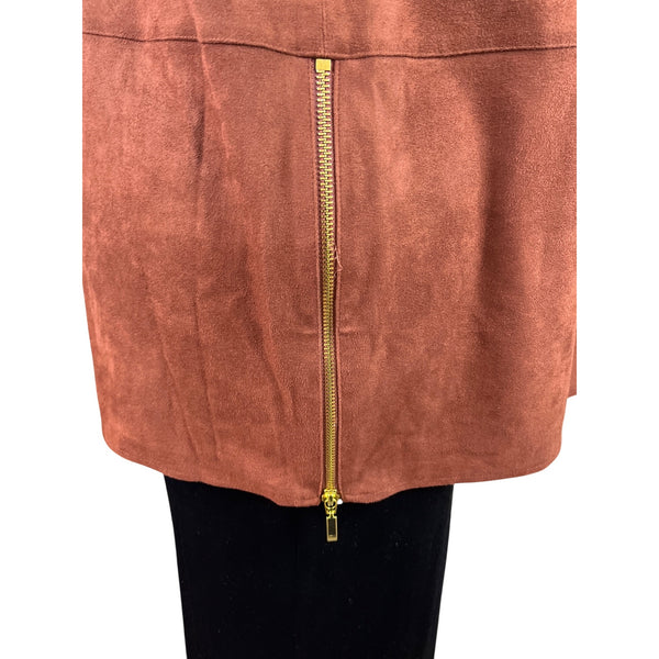 Chico’s Women's Brown Open Front Jacket 3/4 Sleeve Lightweight Elegant Size 2