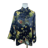 Lord & Taylor Women’s Black Satin Floral Brocade Jacket Size L/XL