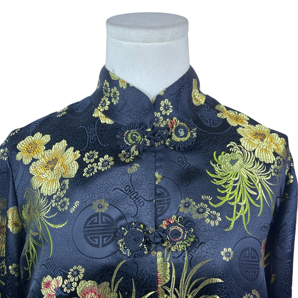 Lord & Taylor Women’s Black Satin Floral Brocade Jacket Size L/XL