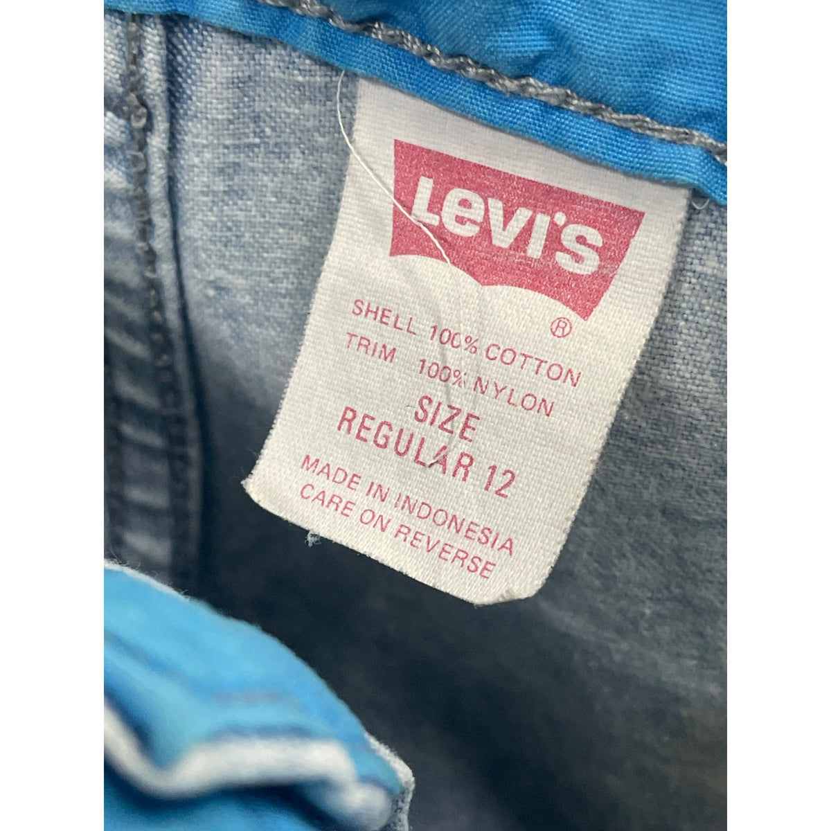 Vintage Levis Regular 12 Acid Wash Cotton/Nylon Denim Pants With Elastic Ankles & Multiple Pockets