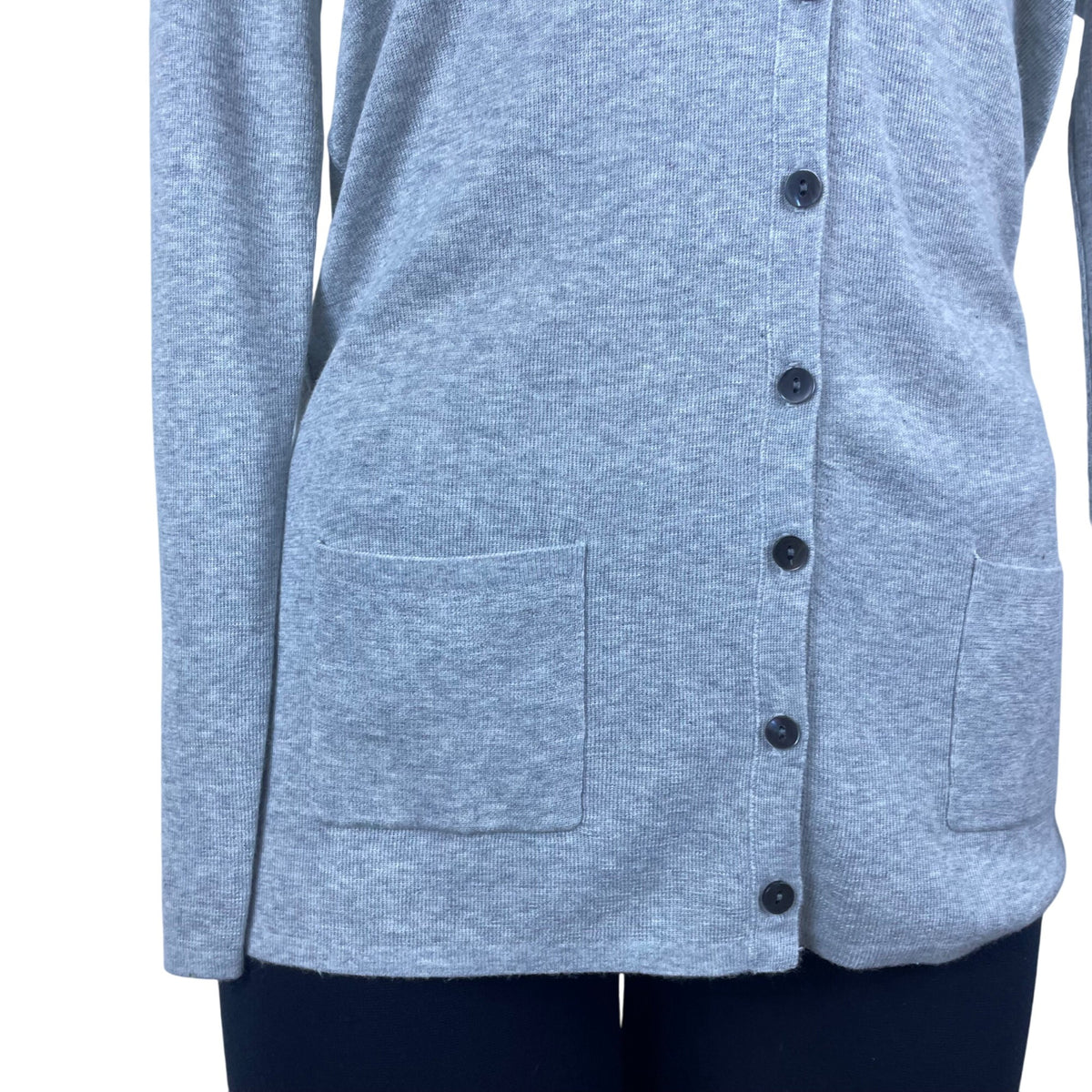 Banana Republic Womens Gray Silk Polyester Blend Button Down Cardigan Sweater