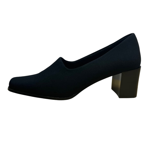 Easy Spirit Women’s Black Fabric Block Heel Square Toe Dress Shoes Size 8M