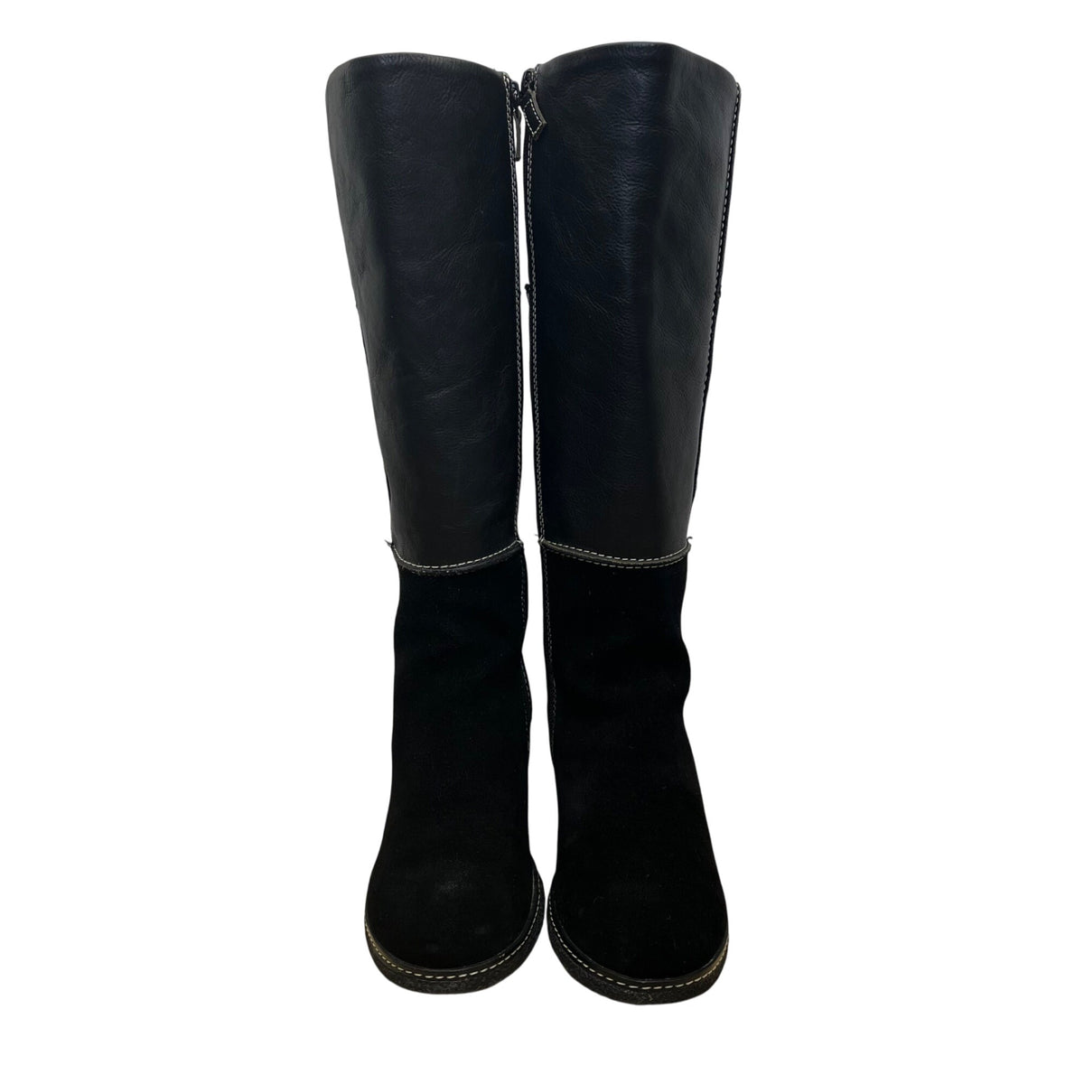 Aerosoles Women’s Black Suede Side Zipper Closure Knee-High Tar Wash Boots 7M