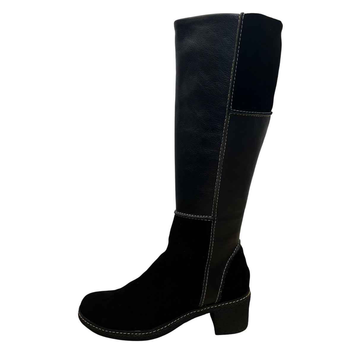 Aerosoles Women’s Black Suede Side Zipper Closure Knee-High Tar Wash Boots 7M