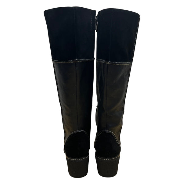 Aerosoles Women’s Black Suede Side Zipper Closure Knee-High Tar Wash Boots 7M