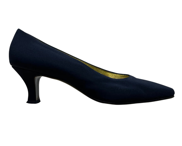 Pancaldi Women’s Navy Arianna Fabric Pointed-Toe Low Heels Pumps Size 10B