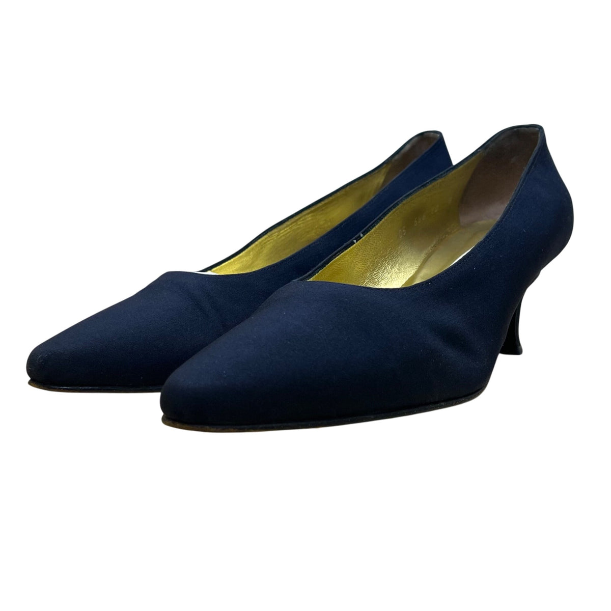 Pancaldi Women’s Navy Arianna Fabric Pointed-Toe Low Heels Pumps Size 10B