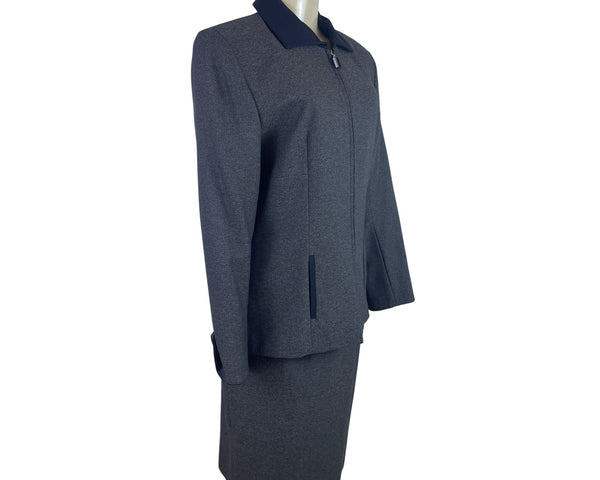 Sag Harbor Suit Ladies Grey Jacket & Skirt Set Formal Office Wear Sz 10 - New