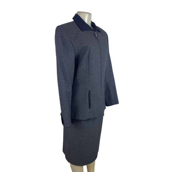 Sag Harbor Suit Ladies Grey Jacket & Skirt Set Formal Office Wear Sz 10 - New