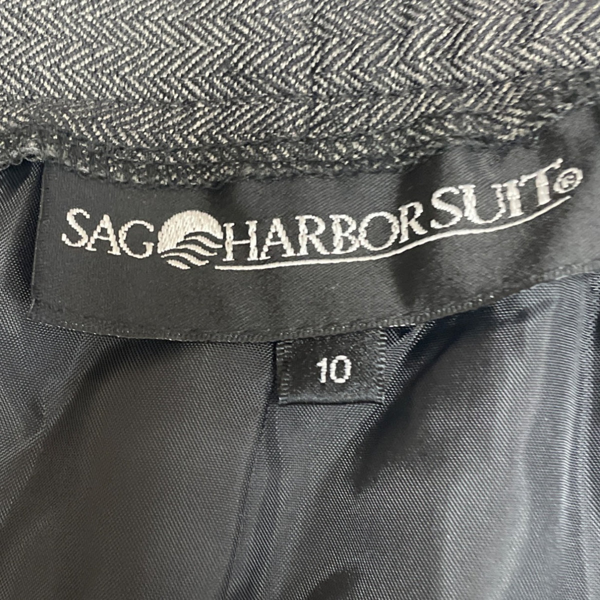 Sag Harbor Suit Ladies Grey Jacket & Skirt Set Formal Office Wear Sz 10 - New