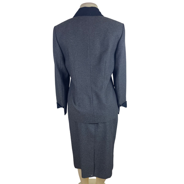 Sag Harbor Suit Ladies Grey Jacket & Skirt Set Formal Office Wear Sz 10 - New