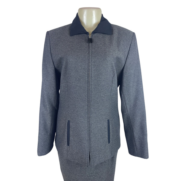 Sag Harbor Suit Ladies Grey Jacket & Skirt Set Formal Office Wear Sz 10 - New