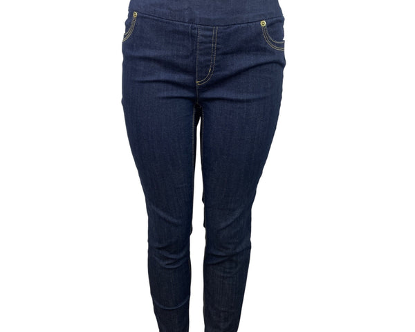 Chico’s Women’s High-Waisted Dark Wash Skinny Jeans With Gold Stitching Sz 0.5