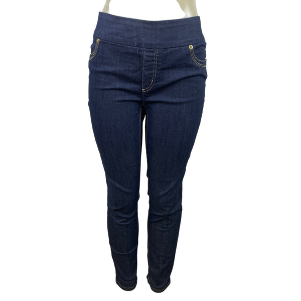 Chico’s Women’s High-Waisted Dark Wash Skinny Jeans With Gold Stitching Sz 0.5