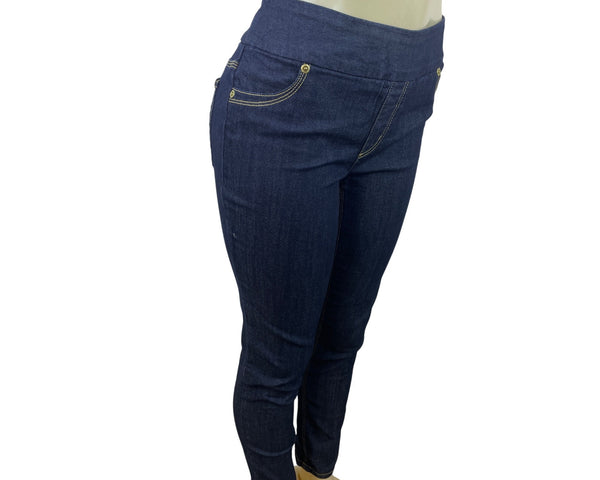Chico’s Women’s High-Waisted Dark Wash Skinny Jeans With Gold Stitching Sz 0.5